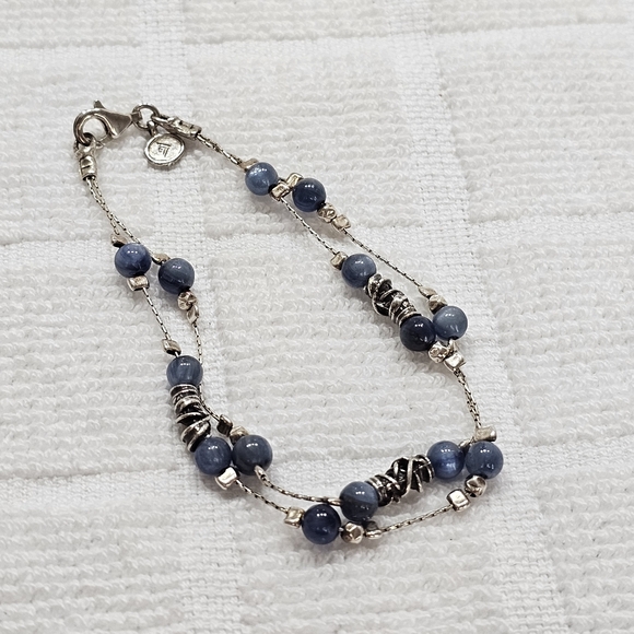 Silpada Jewelry - Silpada 925 Silver Sodalite Bead Station Bracelet 7” Wrist Fit